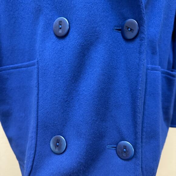 Max Mara Electric Blue Virgin Wool Cashmere Oversized Blazer Jacket Coat US 8 - Picture 5 of 11